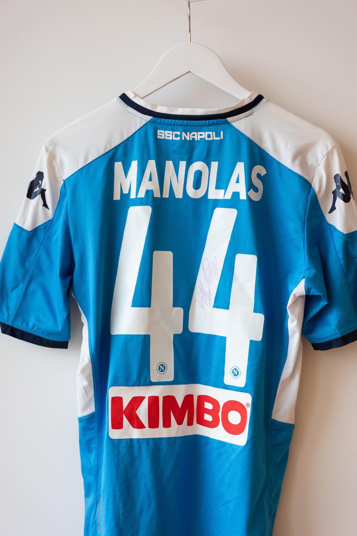 SSC Napoli Home Shirt 2019/2020 Manolas #44 SIGNED (L)